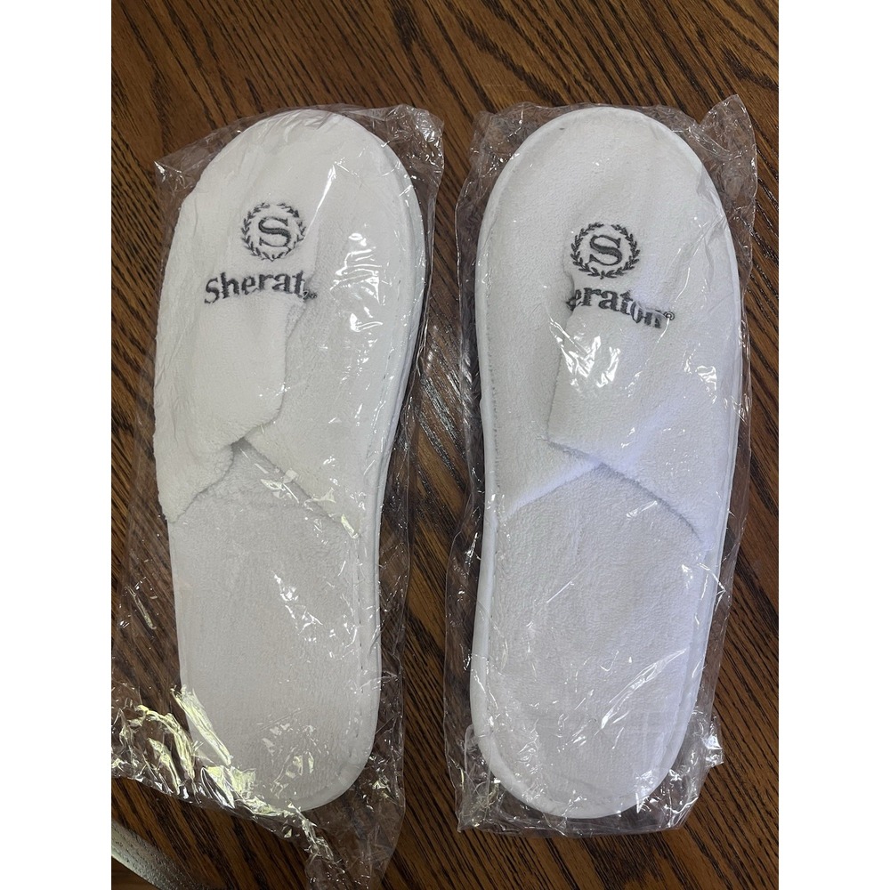 Two Pairs Sheraton Luxurious Hotel Travel Slipper Comfort Slip On Bath New - Picture 1 of 1